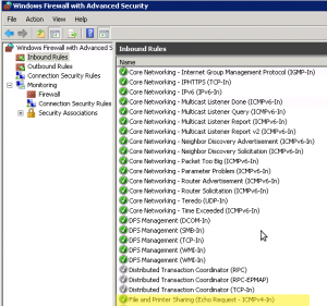 Windows 2008 Firewall Allow Pings