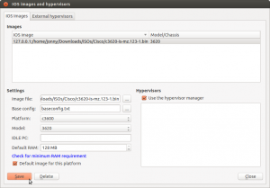 GNS3 IOS images and hypervisors