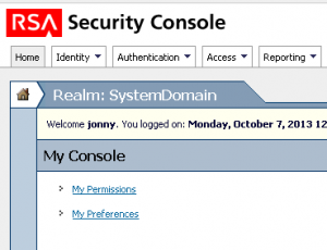 RSA Security Console